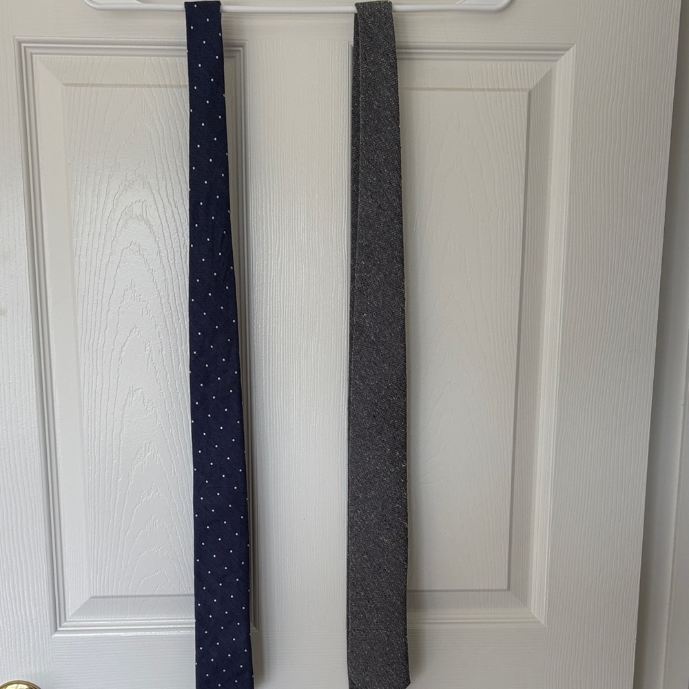 Bar III Navy Polka Dot and Gray Ties